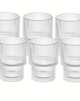 Ripple glazen kort | set van 6 stuks | 180 ml
